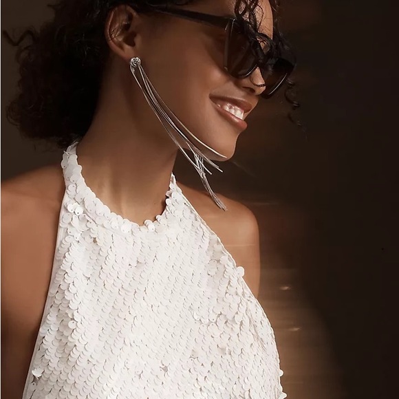 Ronny Kobo Jo Halter Sequin Ruched Open-Back Mini Dress - Picture 4 of 16